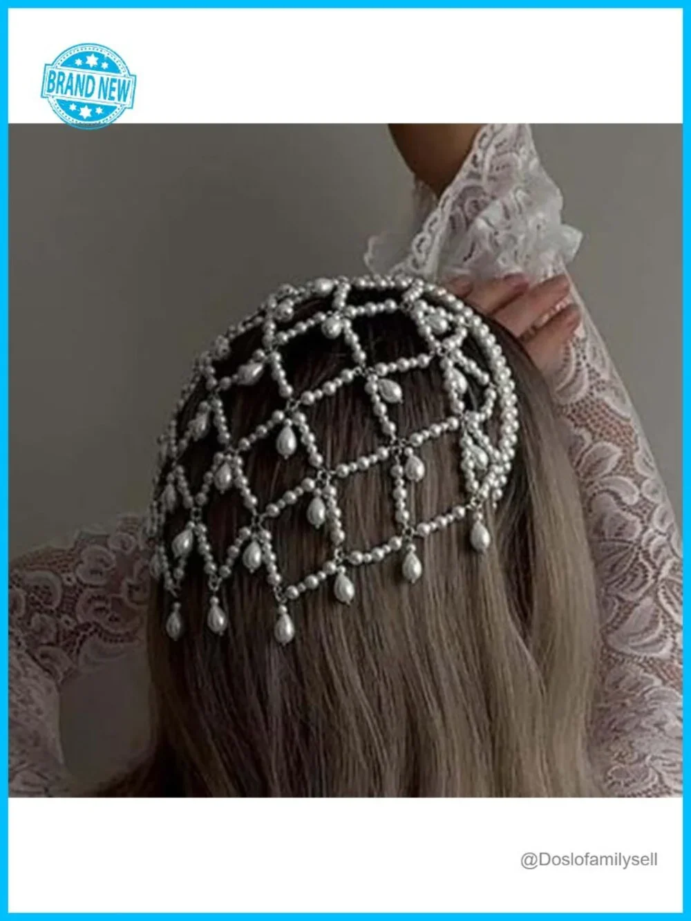 Silver Pearl Fairy Headpiece - Flapper 1920s Head Chain Hair Accessory for Women